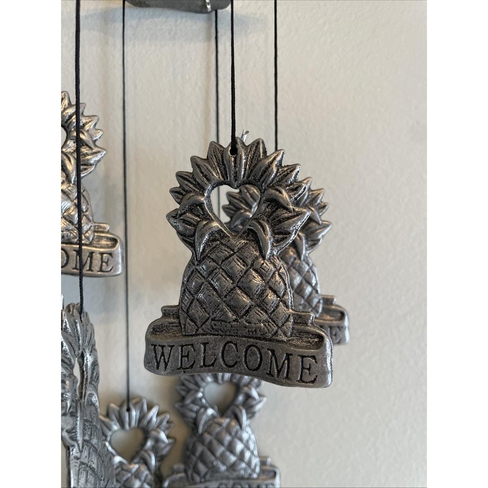 Vintage Carson Metal Wind Chime USA Made Pineapple Welcome Hospitality Decor - Picture 5 of 16